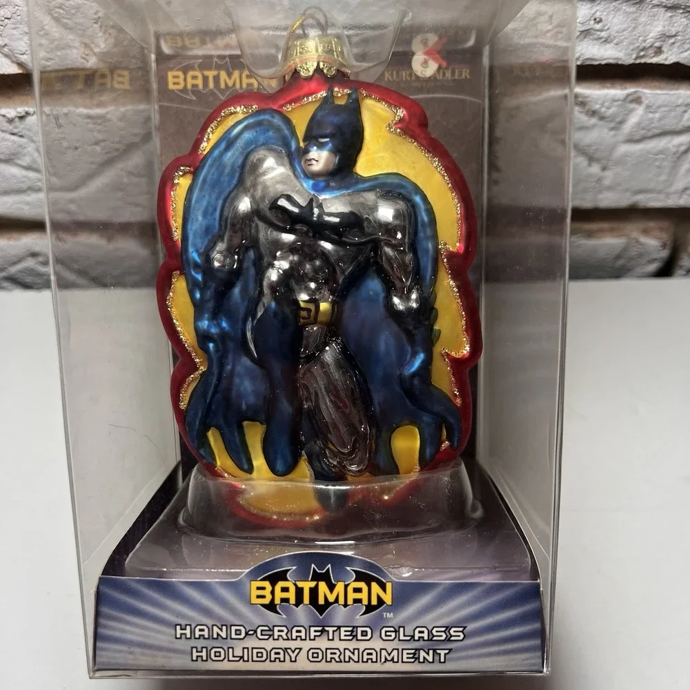 Vintage Kurt Adler Batman Glass Christmas Ornament SD0108SP DC Comics NIB